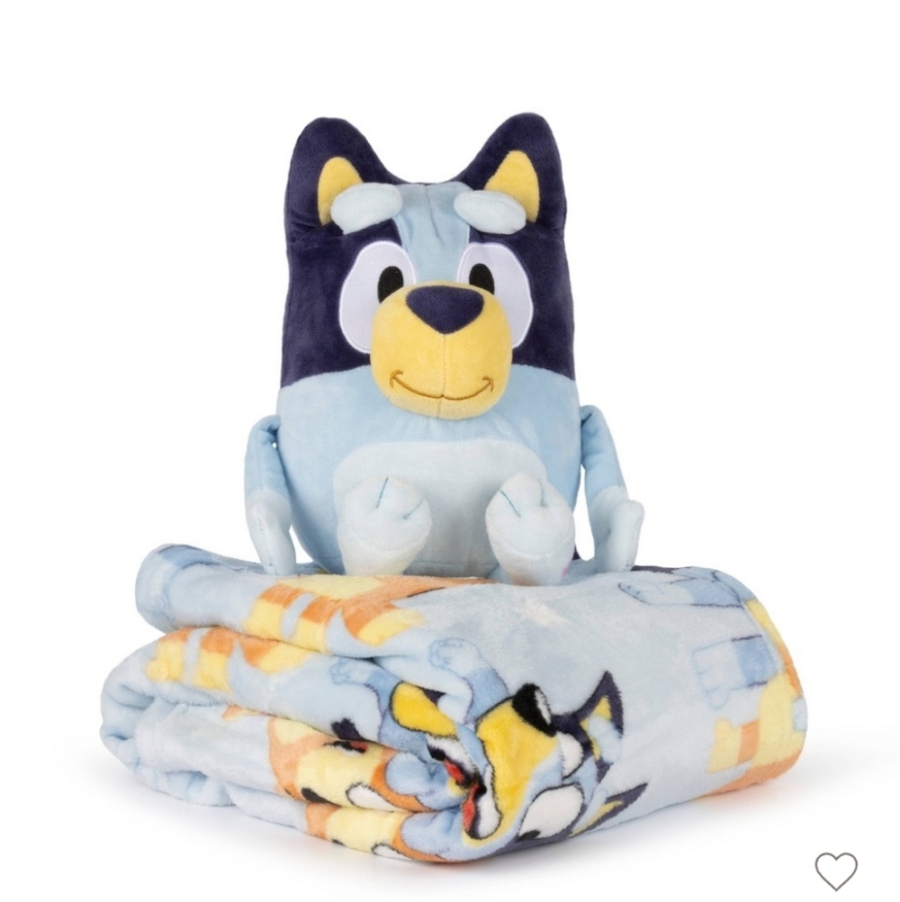 Set of Bluey Pillow ( Plush ) and Throw Blanket
